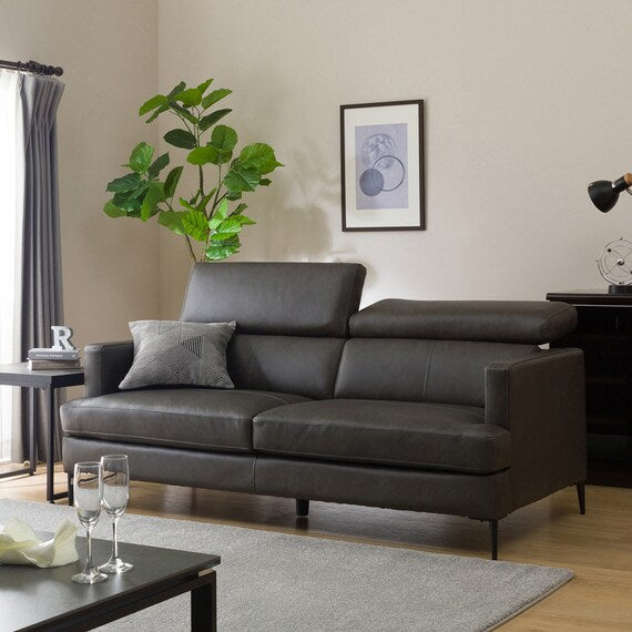 3P Sofa Satherla Leather-C2 DGY