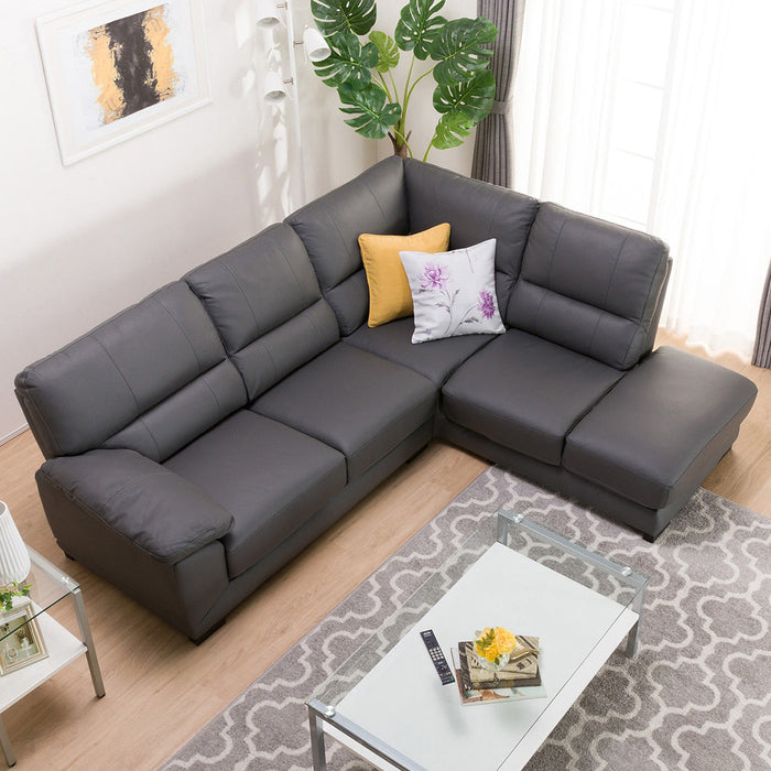 Corner Sofa Wall3-KD LC Leather-C1 GY