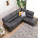 Corner Sofa Wall3-KD LC Leather-C1 GY