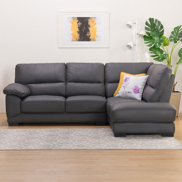 Corner Sofa Wall3-KD LC Leather-C1 GY