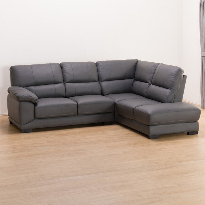 Corner Sofa Wall3-KD LC Leather-C1 GY