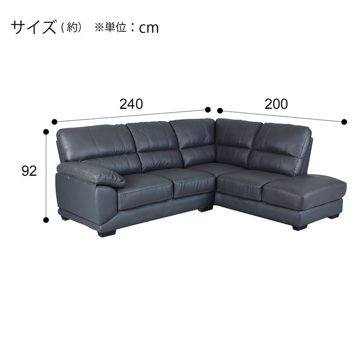 Corner Sofa Wall3-KD LC Leather-C1 GY