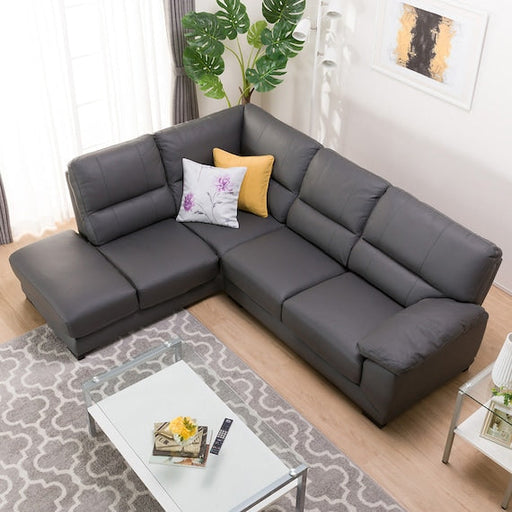 Corner Sofa Wall3-KD RC Leather-C1 GY
