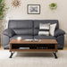 3 Seat Sofa Wall3-KD Leather-C1 GY