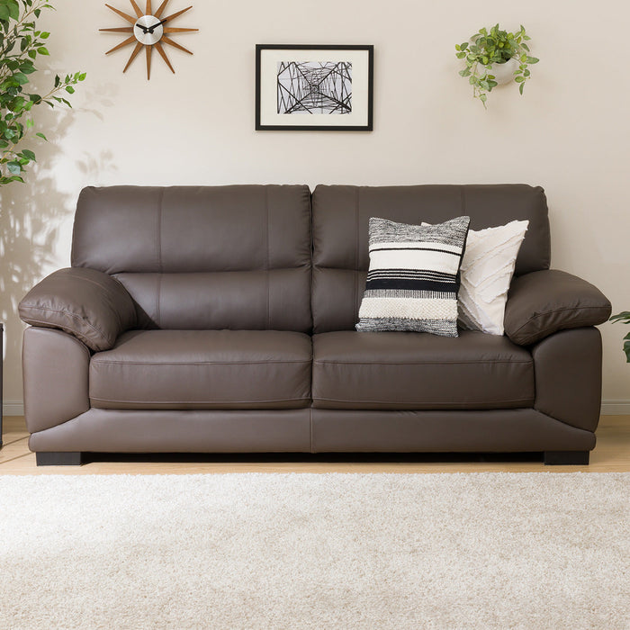 3 Seat Sofa Wall3-KD Leather-C1 DBR