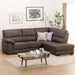 Corner Sofa Wall3-KD LC Leather-C1 DBR