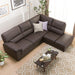 Corner Sofa Wall3-KD LC Leather-C1 DBR