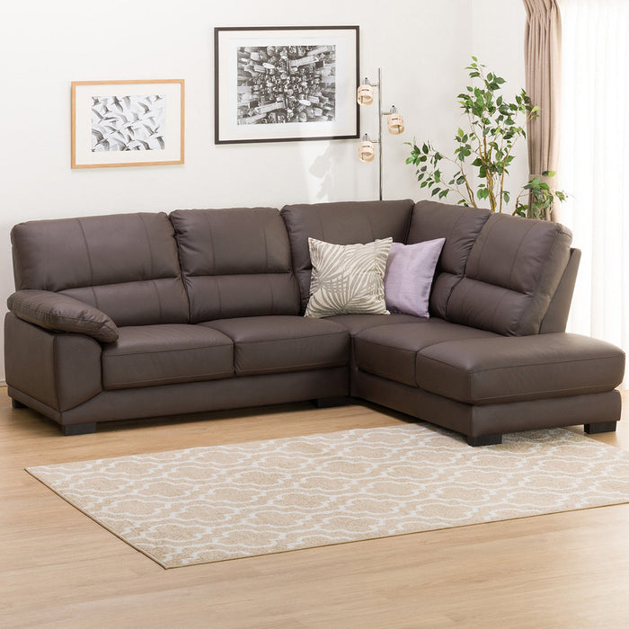 Corner Sofa Wall3-KD LC Leather-C1 DBR