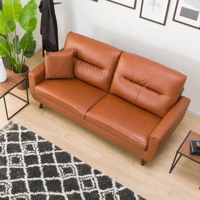 3 Seat Sofa Filln4-Leather BR/MBR