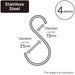 Stainless S-Hook 15-25 4P