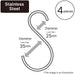 Stainless S-Hook 25-35 4P