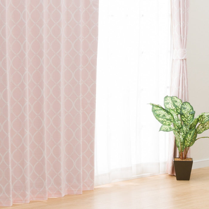 Lined Blackout Curtains (Pattern 2,  Rose 100x200x2)