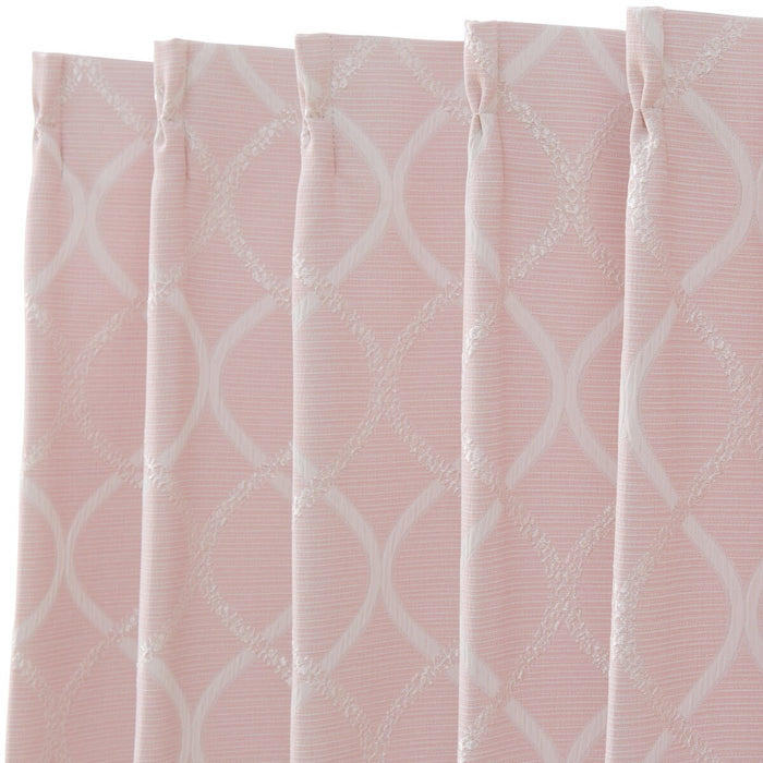 Lined Blackout Curtains (Pattern 2,  Rose 100x200x2)