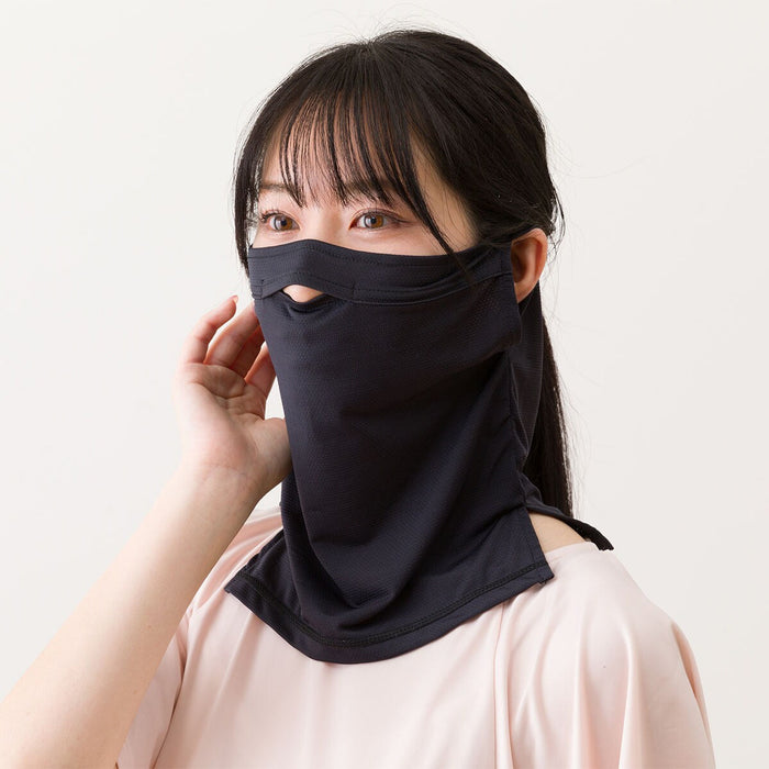 Unisex UV-Cut Cool Neck & Face Cover Mesh BK