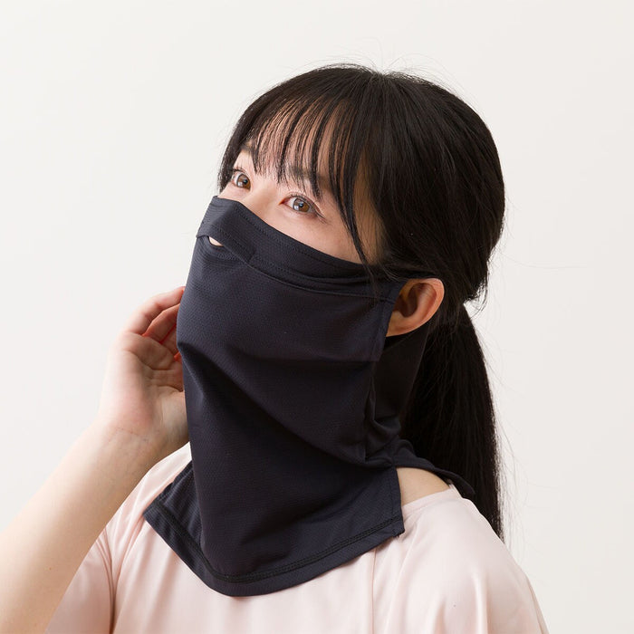 Unisex UV-Cut Cool Neck & Face Cover Mesh BK