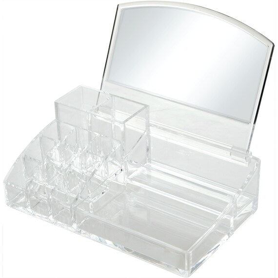 Acrylic Cosmetic Case W / Mirror Lucent L W21.4xD18.5xH17