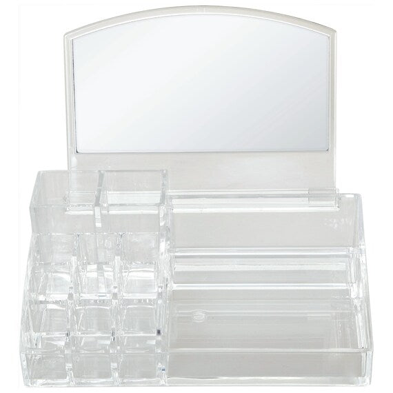 Acrylic Cosmetic Case W / Mirror Lucent L W21.4xD18.5xH17