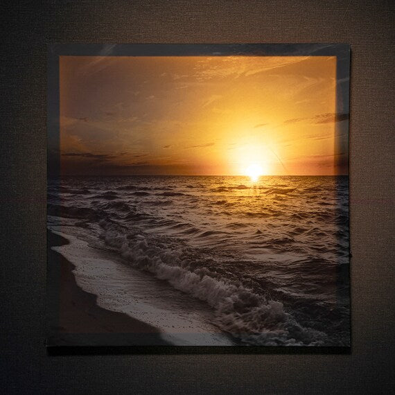 LED Canvas Poster Sunset 38x38