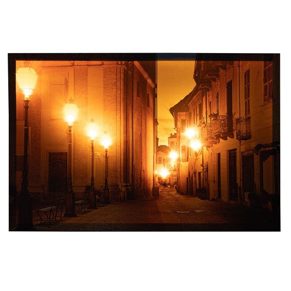 LED Canvas Poster Street Lamp 59x38