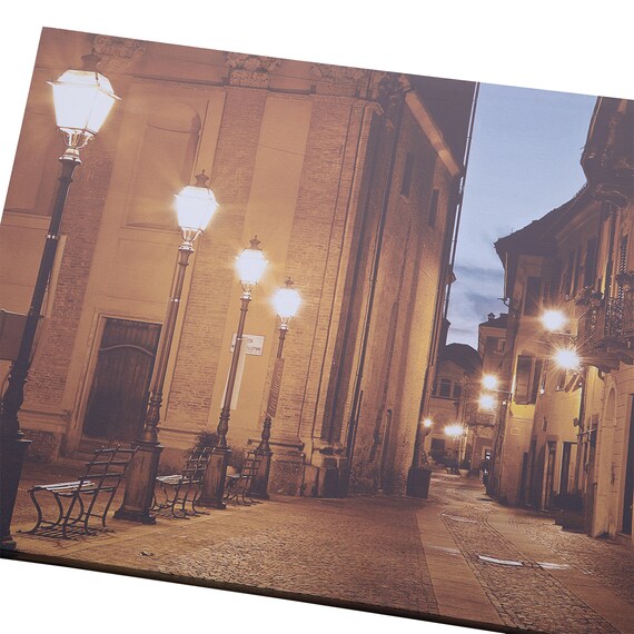 LED Canvas Poster Street Lamp 59x38