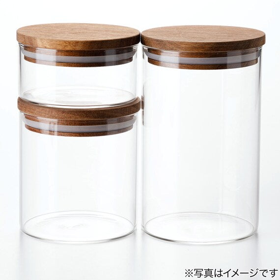 Acacia Lid Glass Canister S 230ML