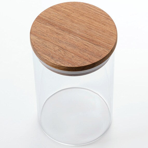 Acacia Lid Glass Canister L 820ML