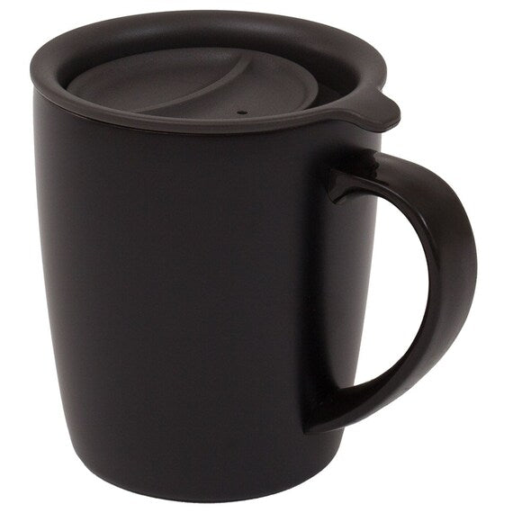 Stainless Mug W/Lid BK CV187-2