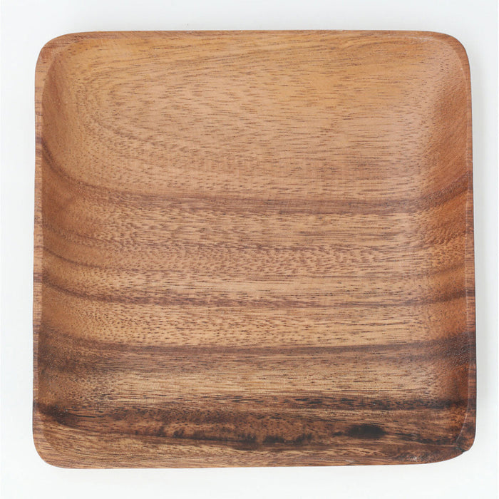 Acacia Square Plate 18CM