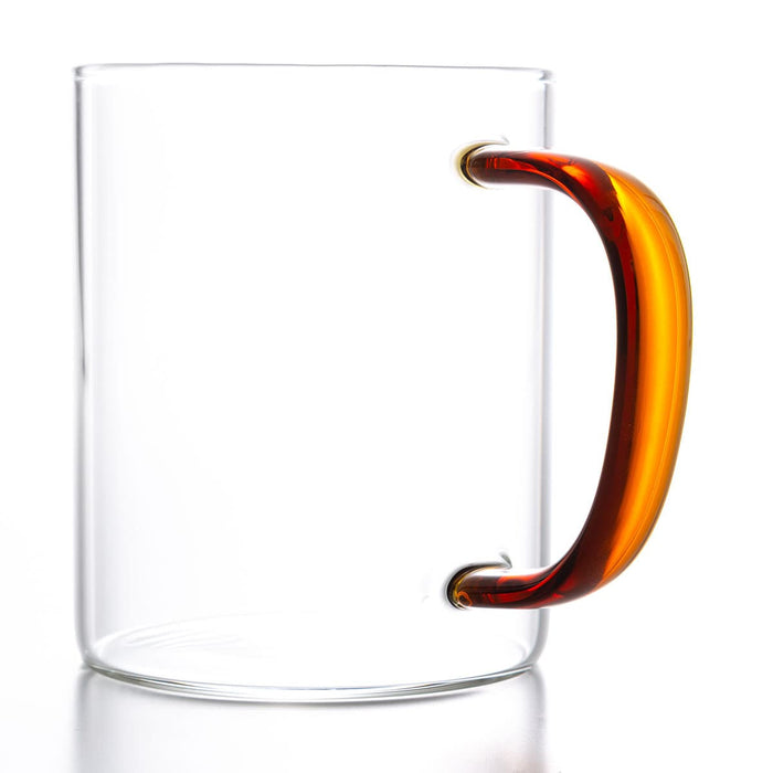 Hand Made Heat Resistant Glass Cup With Hand e 400ML Amber