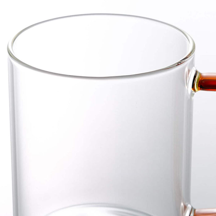 Hand Made Heat Resistant Glass Cup With Hand e 400ML Amber