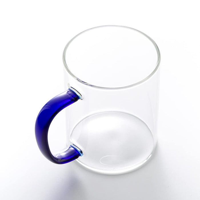 Hand Made Heat Resistant Glass Cup With Hand e 400ML Blue